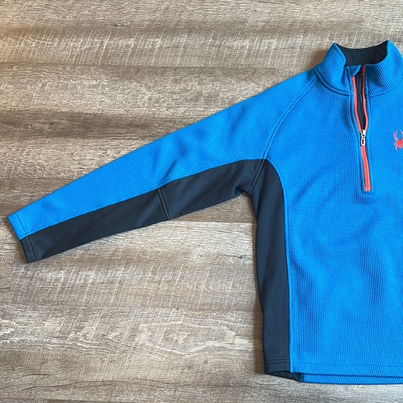 Spyder Men’s Outbound Quarter Zip Pullover Blue and Black Sweater—Men’s Size S - Picture 2 of 11